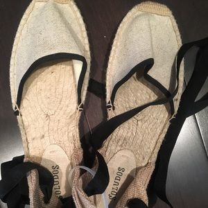Soludos wrap espadrille in size 8 - tan and black